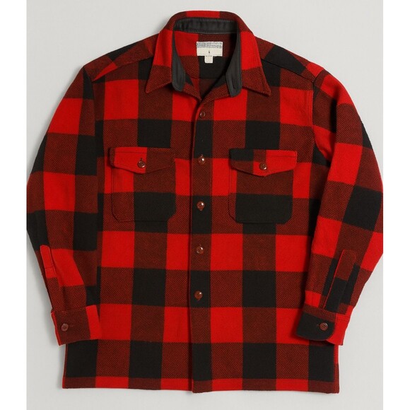 Vintage Western Field Montgomery Ward Unlined Wool Plaid Hunting Jacket Coat -XL - Picture 1 of 7